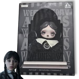 POP MART Skullpanda Wednesday Doll - Black and White